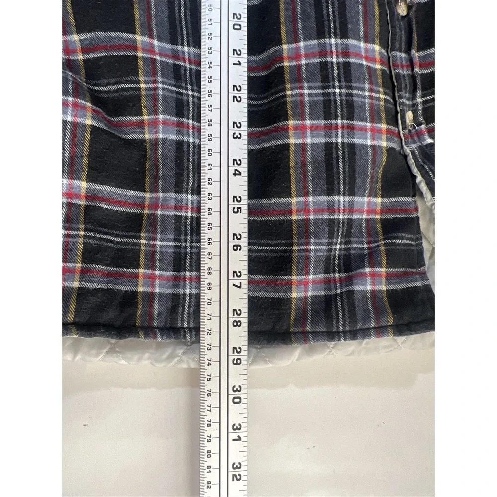 Vintage Wrangler Quilted Lined Plaid Flannel Button Western Shirt Jacket Mens XL
